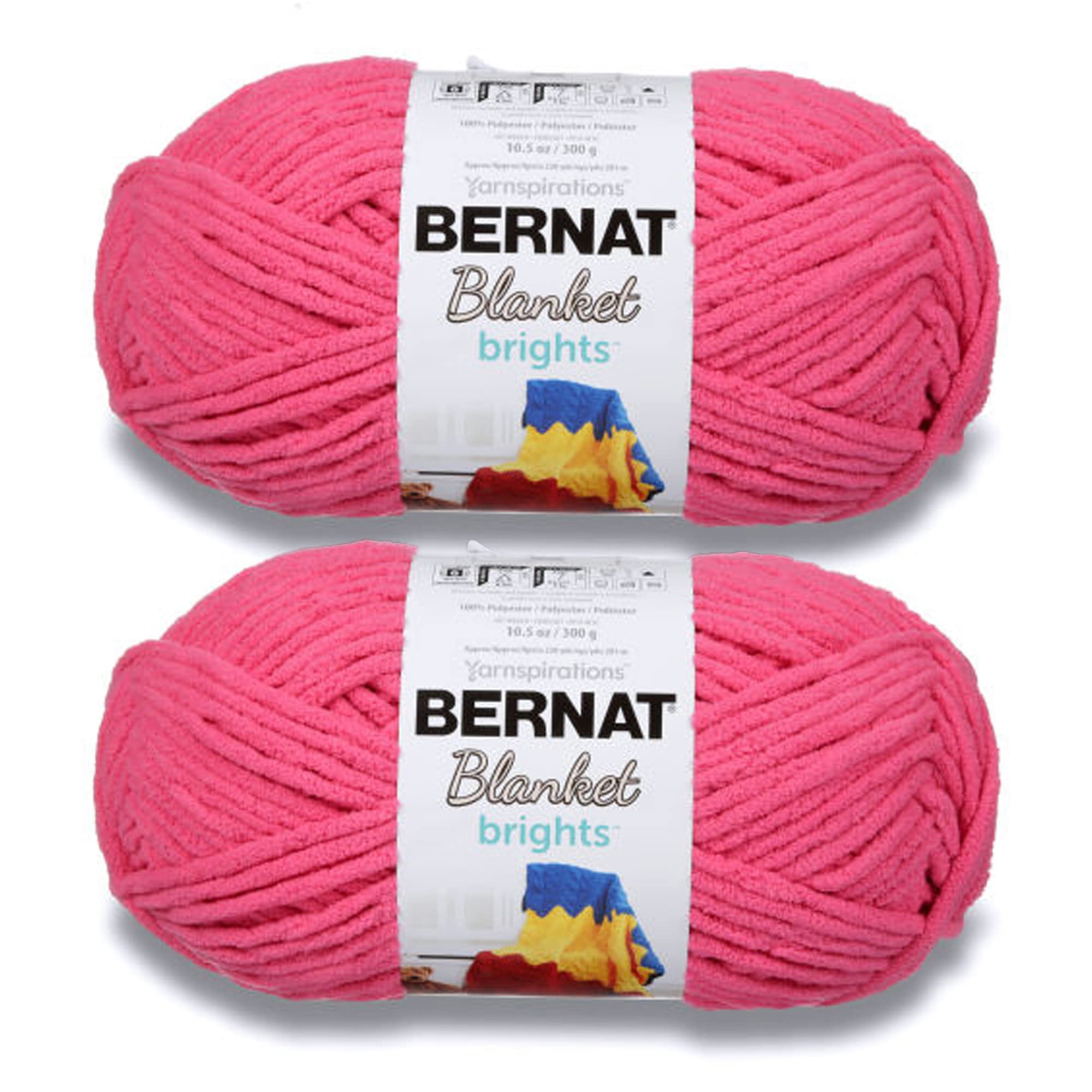 Amazon.com: Bernat Blanket Brights Pixie Pink Yarn - 2 Pack of